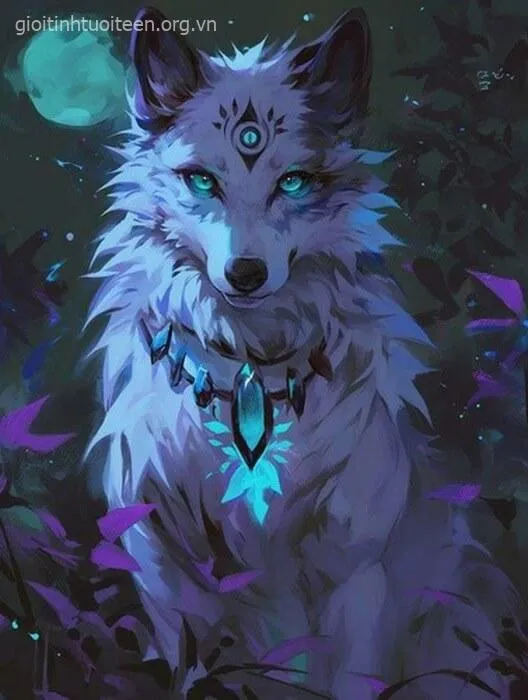 Hình nền điện thoại chó anime bí ẩn cầm thanh gươm.