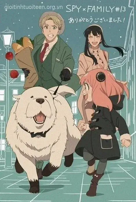 Hình nền chó anime trầm lặng trong cơn mưa đêm.