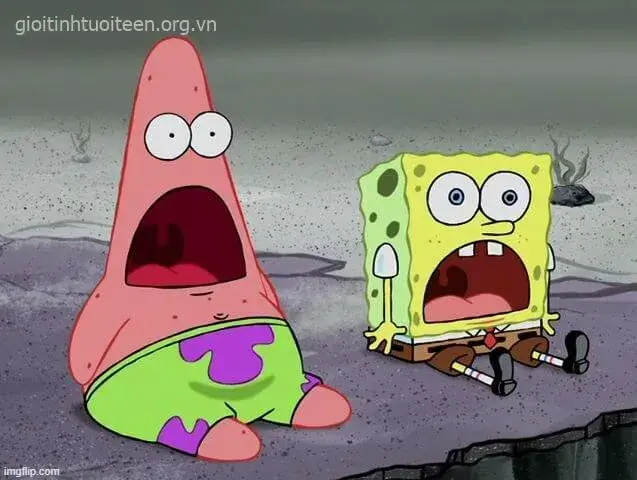 Meme há hốc mồm, đôi mắt trợn ngược vì sốc cực mạnh.