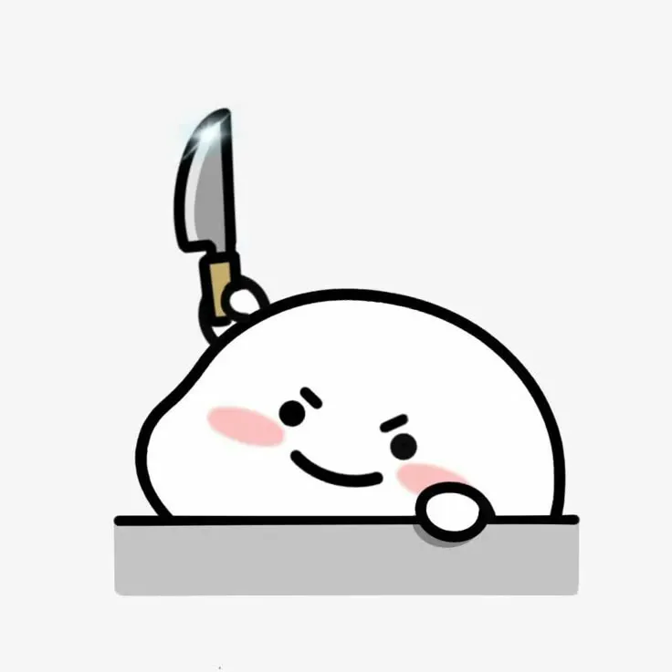 Meme cầm dao mang gương mặt giận dữ hài.