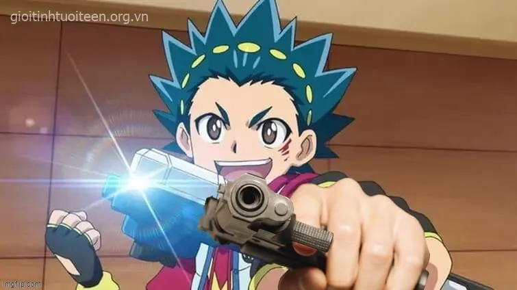 Meme nhân vật cầm súng mang phong cách bá.