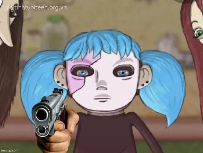 Ảnh chế chỉa súng mang thần thái bựa hài.