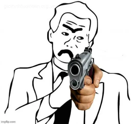 Hình chế chỉa súng vào màn hình cực troll