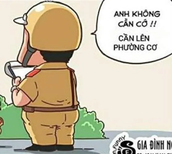 Ảnh chibi công an giao thông bắt xe lên phường