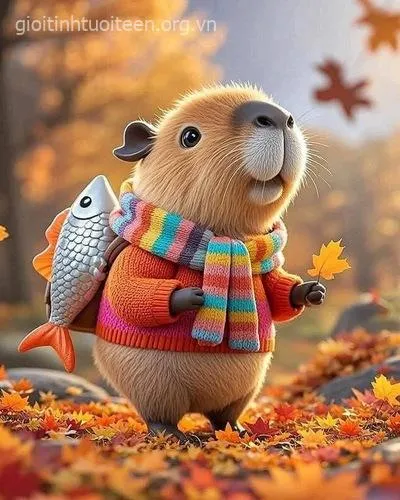 Meme capybara thể hiện sự uể oải mệt mỏi.