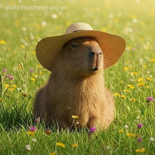 Capybara meme vô tri mang cảm xúc dửng dưng.