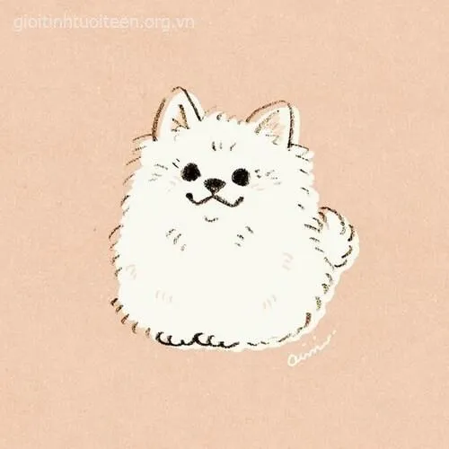 Avatar chó chibi toe toét tạo dáng cực đáng yêu.