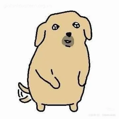 Avatar chó chibi hiếu động trèo lên bàn cực vui.