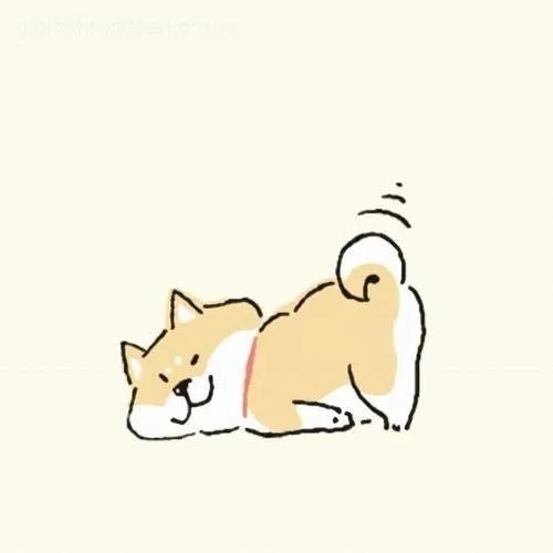 Avatar chó chibi vui vẻ tạo dáng selfie cực cute.