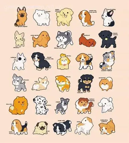 Meme chó chibi dễ thương với đôi mắt tròn long lanh.