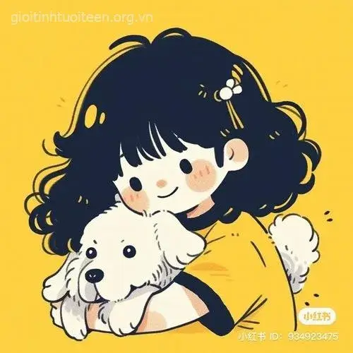 Avatar chó chibi hồn nhiên tạo dáng cực dễ cưng.