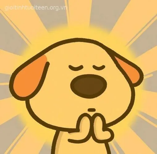 Avatar chó chibi vui tươi nhe răng cười hớn hở.