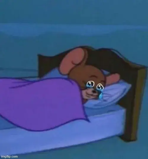 Chuột Jerry rưng rưng nước mắt, ánh nhìn buồn lay động.