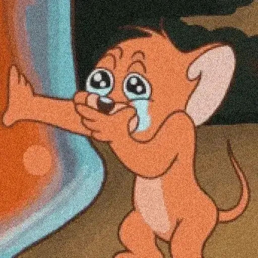 Hình Jerry khóc không thành tiếng, ánh mắt đầy xót xa.