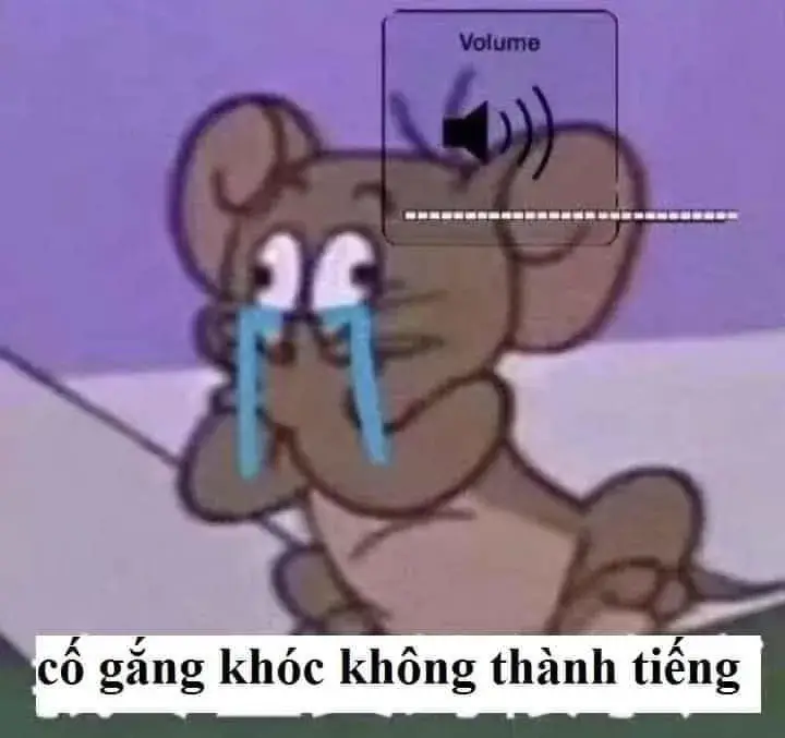 Chuột Jerry cố gắng khóc không thành tiếng