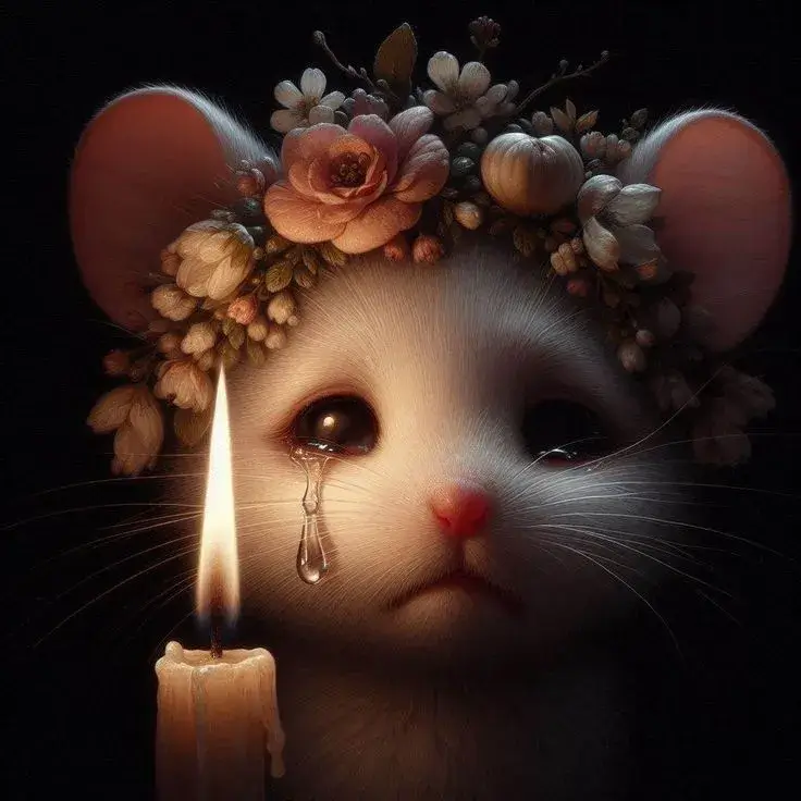 Hình ảnh chuột khóc to lên, như muốn ai nghe thấy.