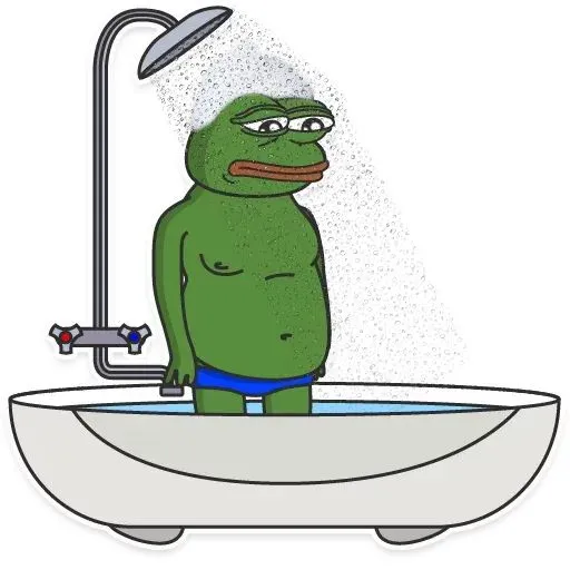 Meme ếch xanh trầm tư với nét mặt suy nghĩ.