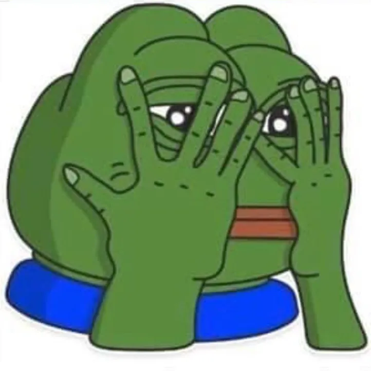 Meme ếch xanh khóc lầy lội khiến ai cũng buồn.