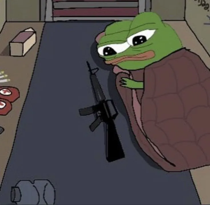 Meme con ếch bịt mồm lan truyền khắp mạng xã hội.