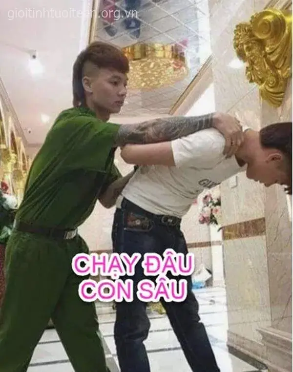 Hình vui đồng chí công an ngộ nghĩnh mang nét duyên