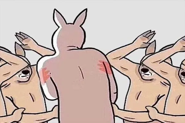 Meme đánh vào vai hài hước, biểu cảm cực lầy.