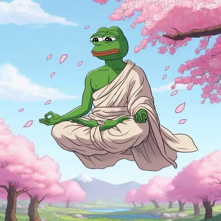 Ảnh ếch xanh ngồi thiền lơ lửng giữa không trung