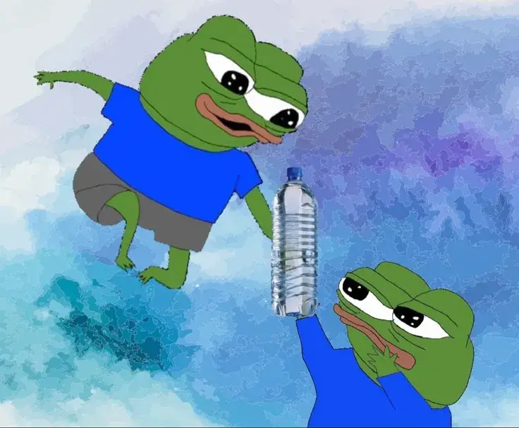 Hình ảnh chú ếch cười đưa nước cho bạn