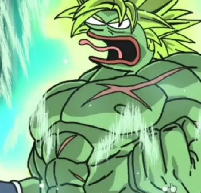 Hình con ếch đang gồng năng lượng biến hình