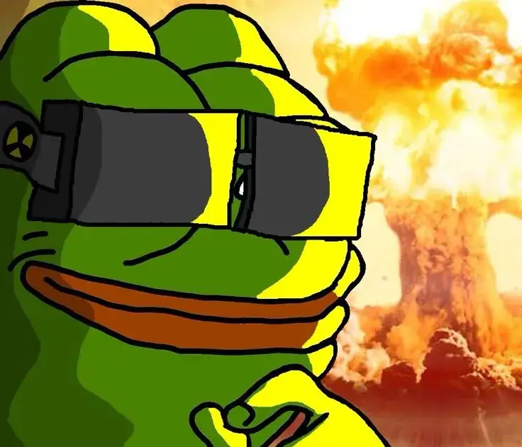 Meme ếch xanh đeo kính đen cười mỉm