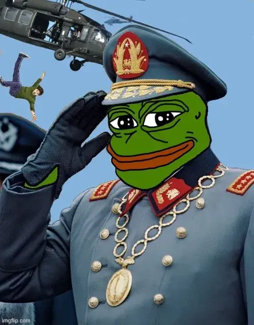 Avatar chú ếch xanh phong cách tướng quân đội