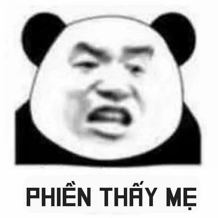 Biểu cảm gấu trúc cãi cùn, gương mặt cau có.