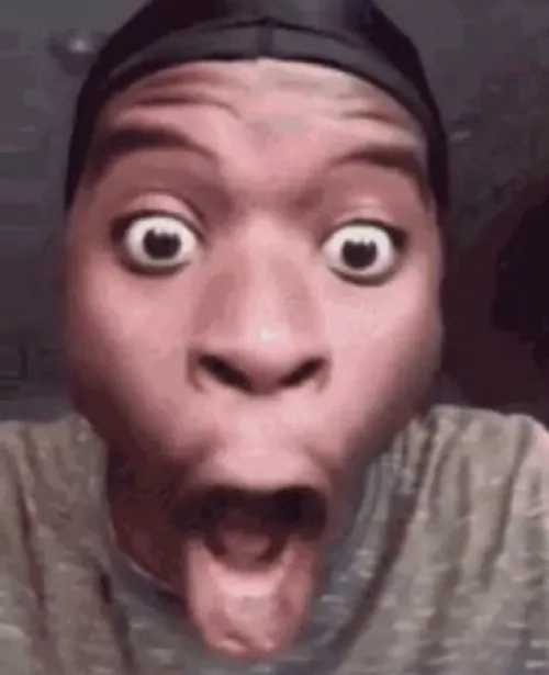 Biểu cảm há mồm run rẩy cực troll