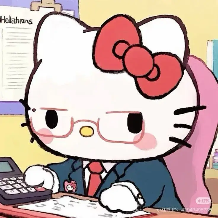 Meme Hello Kitty biểu cảm mệt mỏi
