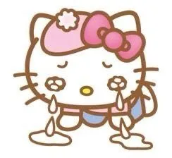 Mèo Hello Kitty khóc rơi nước mắt khiến tim người xem mềm yếu.