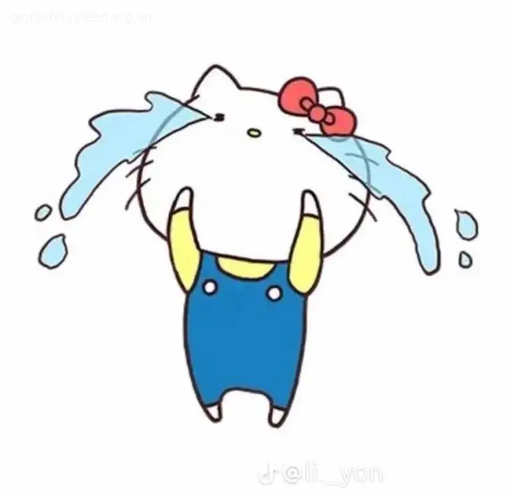 Nét cute ngây ngô của Hello Kitty khi buồn thổn thức.