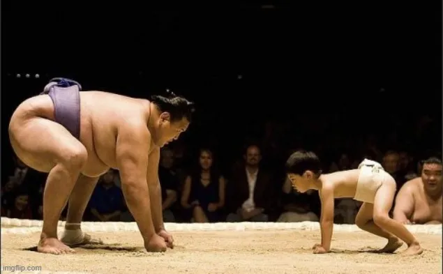 Chênh lệch hạng cân trong cuộc chiến sumo