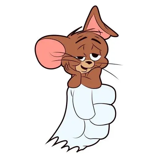 Jerry cười tinh nghịch, ánh mắt sáng lấp lánh.