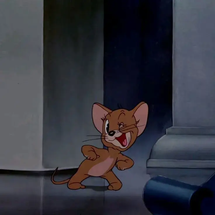 Meme Jerry cười nhăn nhở, trông cực kỳ hài hước.