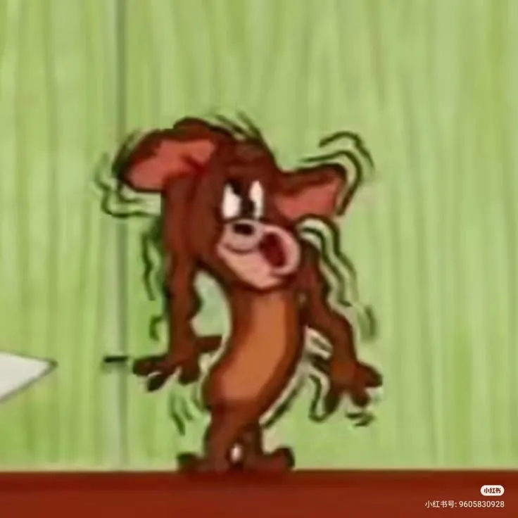 Meme Jerry ngơ ngác, biểu cảm siêu ngu ngốc.