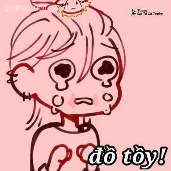 Meme khóc dễ thương trong dáng vẻ ngốc nghếch đáng yêu.