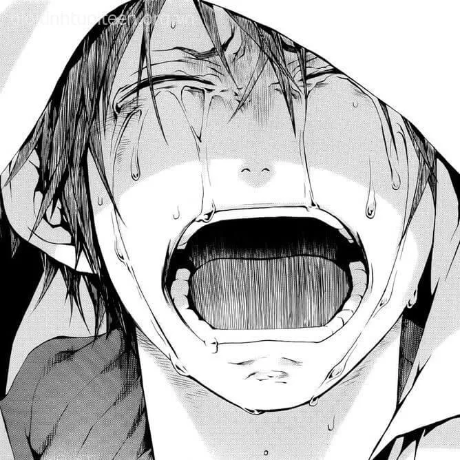 Meme khóc không thành tiếng với gương mặt méo mó.