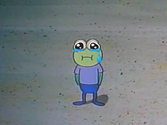 Meme khóc dễ thương, biểu cảm vừa ngây ngô vừa đáng yêu.