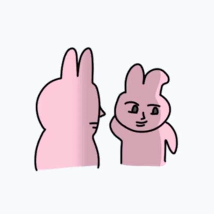 Meme thỏ hồng mắc cỡ đỏ mặt nhìn buồn cười quá