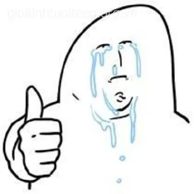 Biểu cảm meme vừa buồn bã vừa cố gắng mỉm cười.