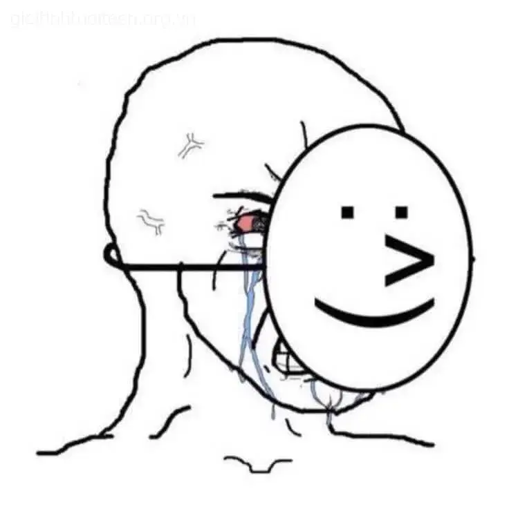 Cười ngoài mặt nhưng khóc thầm trong tim