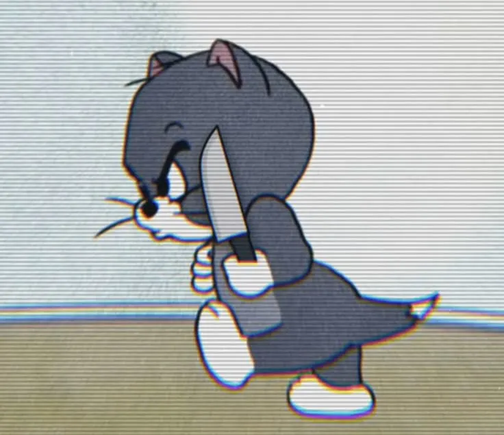 Hình mèo nhỏ cầm dao tức tối uất ức trông đáng yêu