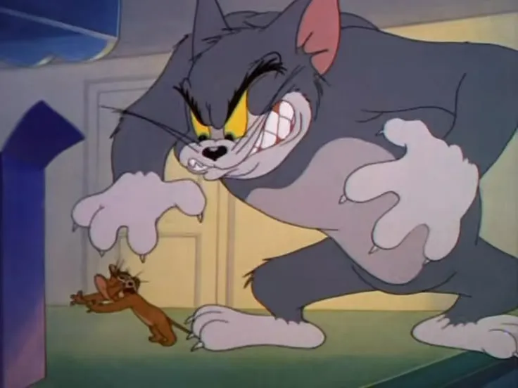 Hình mèo Tom cơ bắp tức giận giận hờn ngộ nghĩnh