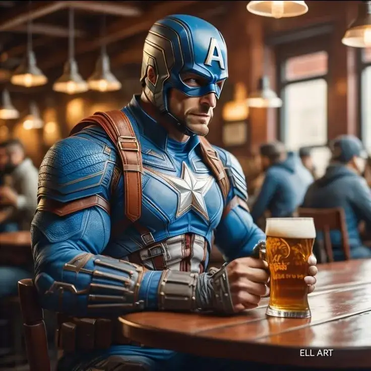 Captain America giả vờ tỉnh nhưng mắt đã lim dim.
