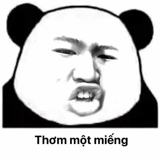 Meme gấu trúc weibo chu mỏ đòi thơm một miếng